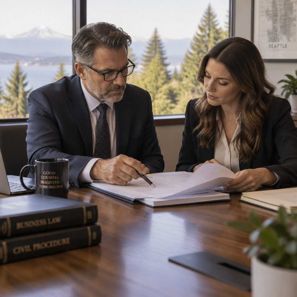 Lickety Split Process Service team consulting on legal documents